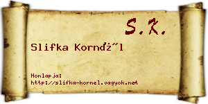 Slifka Kornél névjegykártya