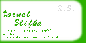 kornel slifka business card